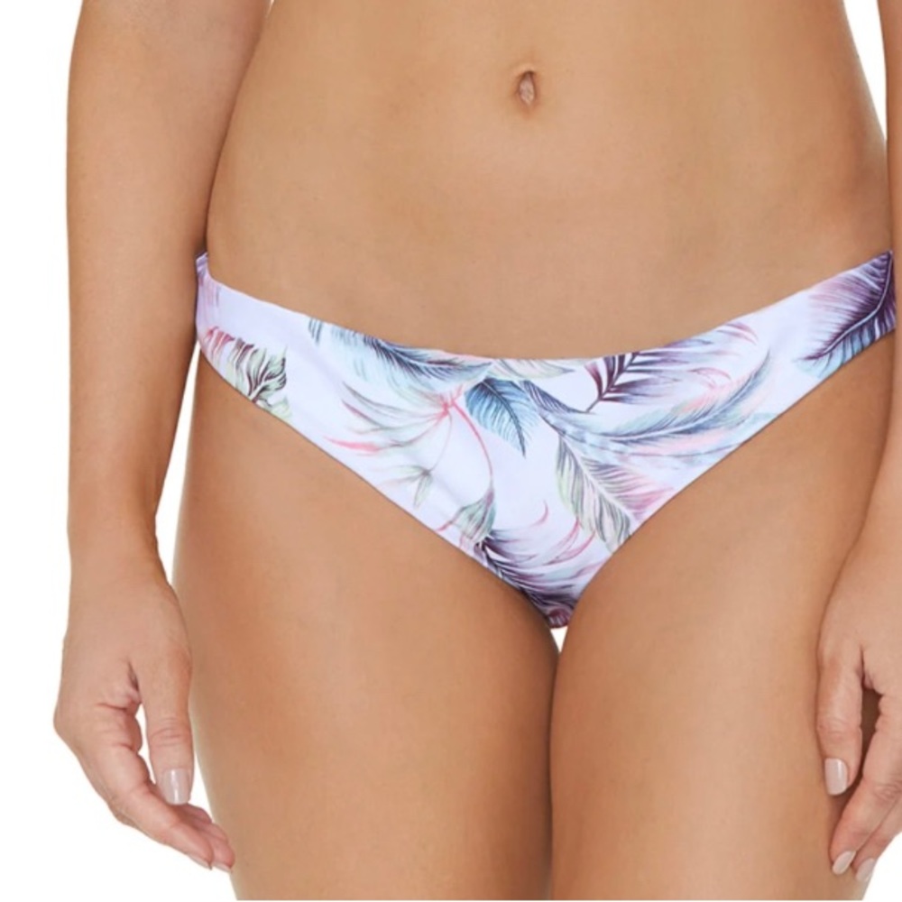 Raisins Reversible Lowrider reversible Bikini Bottom plaid and feathers size S